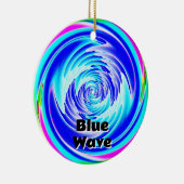 Blue Wave (Verander de woorden) Keramisch Ornament (Rechts)