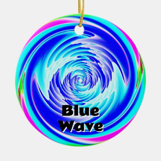 Blue Wave (Verander de woorden) Keramisch Ornament (Voorkant)