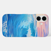 Blue Waves at Sunset iPhone / coque ipad (Verso (horizontal))