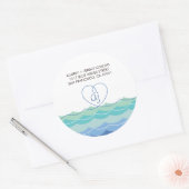Blue Waves Loopy Hart Adres Label Sticker (Envelop)