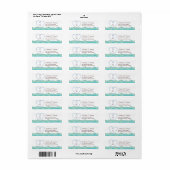 Blue Waves Loopy Heart Beach Étiquette de adresse  (Feuille entière)