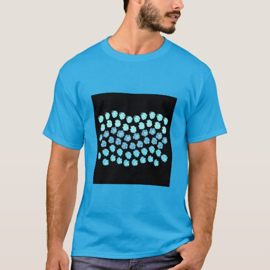 Blue Waves Mannen Basic Dark T-Shirt (Voorkant)