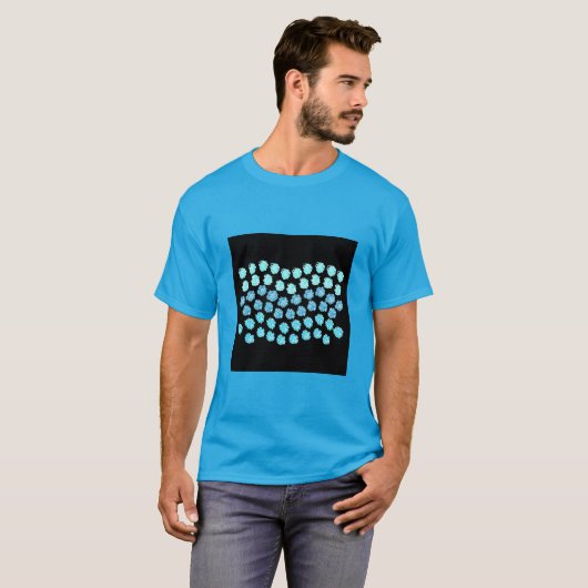 Blue Waves Mannen Basic Dark T-Shirt (Voorkant volledig)