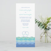 Blue Waves Moderne Loopy Heart Beach Invitation de (Debout devant)