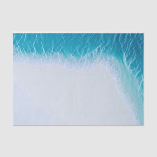 Blue Waves Nautische Strand Decoupage Tissuepapier (Voorkant)