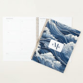 Blue Waves Ocean Thème Planner personnalisé (Devant avec enveloppe)