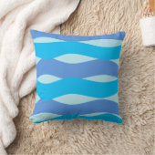 Blue Waves Pattern Throw Pillow Kussen (Deken)