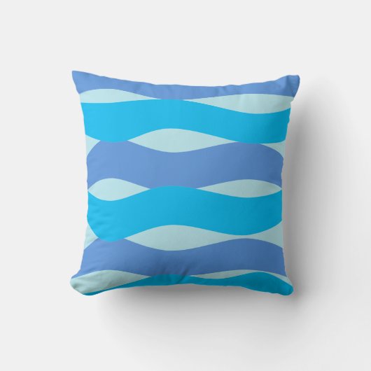 Blue Waves Pattern Throw Pillow Kussen (Voorkant)
