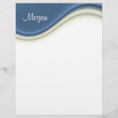 Blue Waves Personal Letterhead Stationery (Voorkant)
