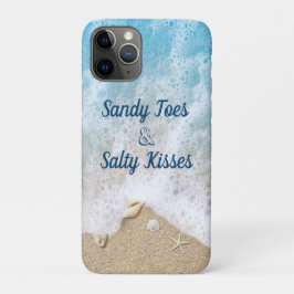 Blue Waves Sandy Toes Salty Kisses iPhone 11 Pro Hoesje
