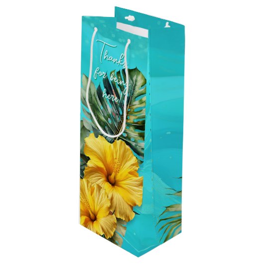 Blue Waves Trouwdouche Party Favoriet Gift Bag Wijn Cadeautas (Voorkant Gekanteld)