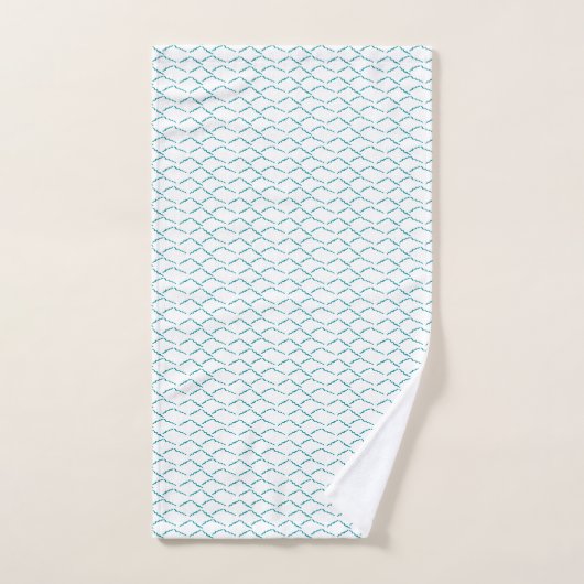 Blue Waves Turquoise Beach Badhanddoek Set Bad Handdoek (Handdoek)