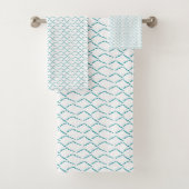 Blue Waves Turquoise Beach Serviette de bain ensem (En situation)