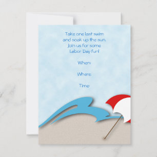 Blue Waves, Warm Sand en een Beach Umbrella Kaart