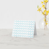Blue Waves Waterverf Pattern Folded Note Card Kaart (Gele Bloem)