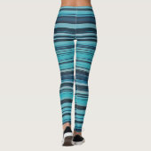 Blue Wavey Stripes Leggings (Achterkant)