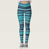 Blue Wavey Stripes Leggings (Voorkant)