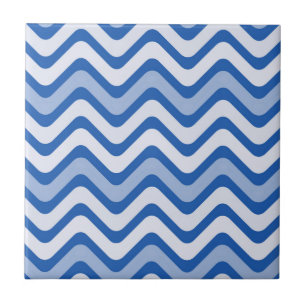 Blue Wavy Lines Tegeltje