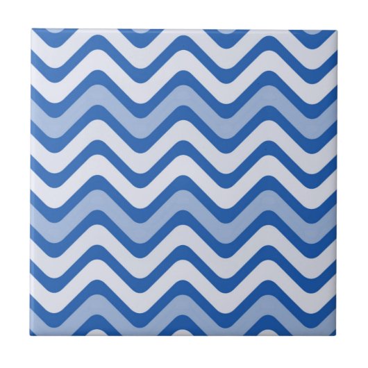 Blue Wavy Lines Tegeltje (Voorkant)