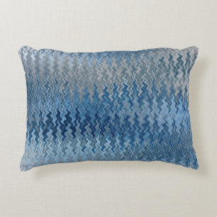 Blue Wavy Pattern Accent Kussen