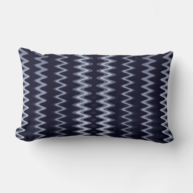 Blue Wavy Pattern Accent Pillow Kussen (Voorkant)