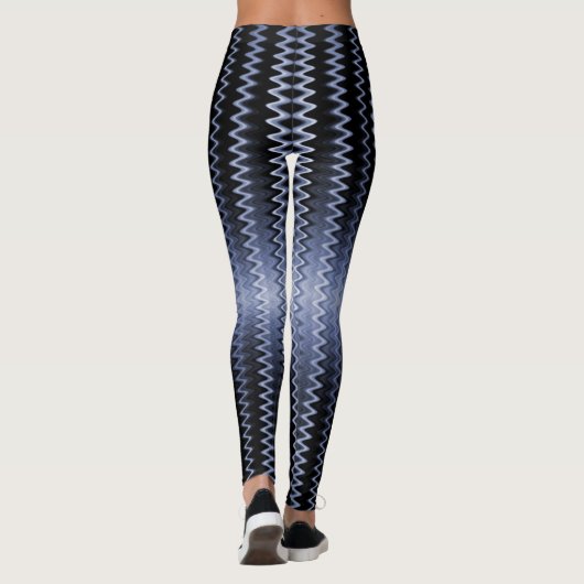 Blue Wavy Pattern Accent Pillow Leggings (Achterkant)