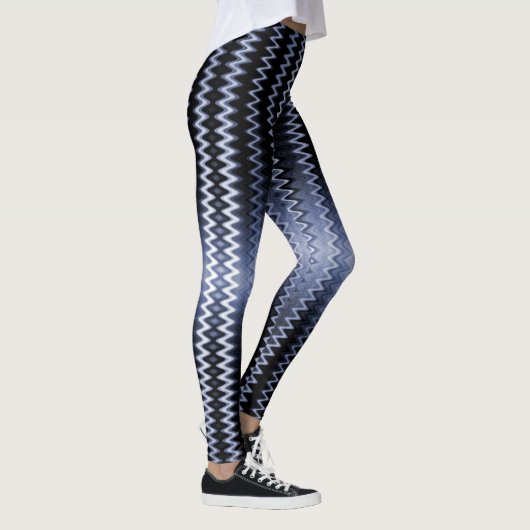 Blue Wavy Pattern Accent Pillow Leggings (Rechts)