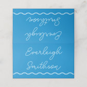 Blue Wavy Retro Wedding (Buitenkant ongevouwen)