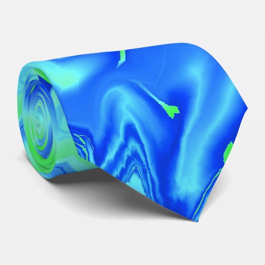 Blue Wavy Stropdas (Opgerold)