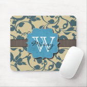 Blue Weathered Monogrammed Muismat (Met muis)