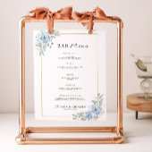 Blue Wedding Bar Menu Sign Sjabloon Poster