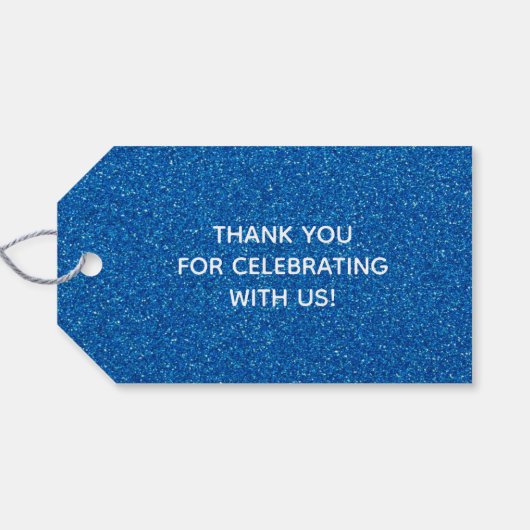 Blue Wedding Favor Cadeaulabel (Achterkant Horizontaal)