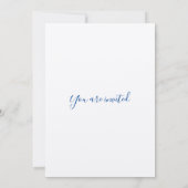 Blue wedding invitation  kaart (Achterkant)