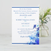 Blue wedding invitation  kaart (Staand voorkant)