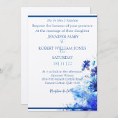 Blue wedding invitation  kaart (Voorkant / Achterkant)