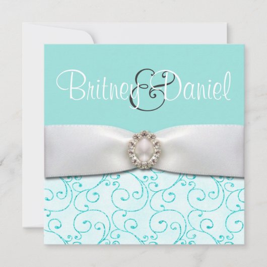 Blue Wedding Invitations Kaart (Voorkant)