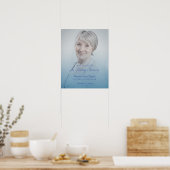 Blue Wedding Loving Memory Reserved Seat Poster (Keuken)