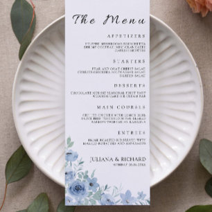Blue Wedding Menu Kaarten Sjabloon