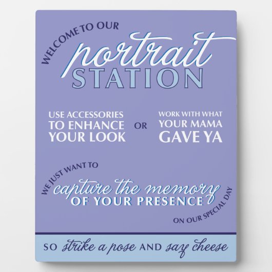 Blue Wedding Photo Booth Sign Fotoplaat (Voorkant)