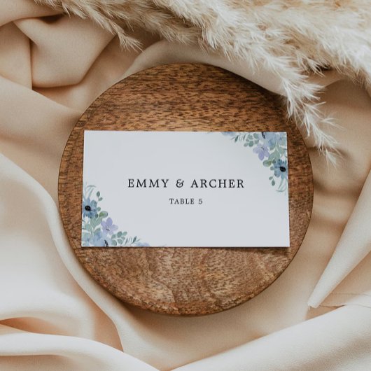 Blue Wedding Place Cards Sjabloon