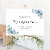 Blue Wedding Receptie Welkomstbord Poster
