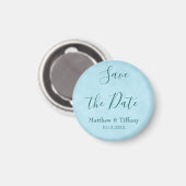 Blue Wedding Save the Date Magneet (Voorkant / Achterkant)