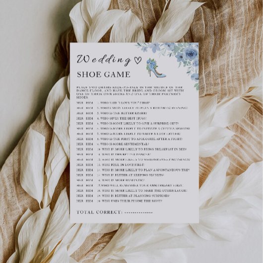 Blue Wedding Shoe Game Sjabloon, Kaart