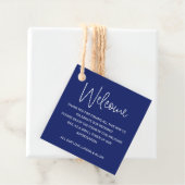 Blue Wedding Welkom Gift Bag Mand Bedankjes Labels (In situ)