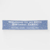 Blue Welcome to my [99th] Birthday Party Confetti Spandoek (Horizontaal)