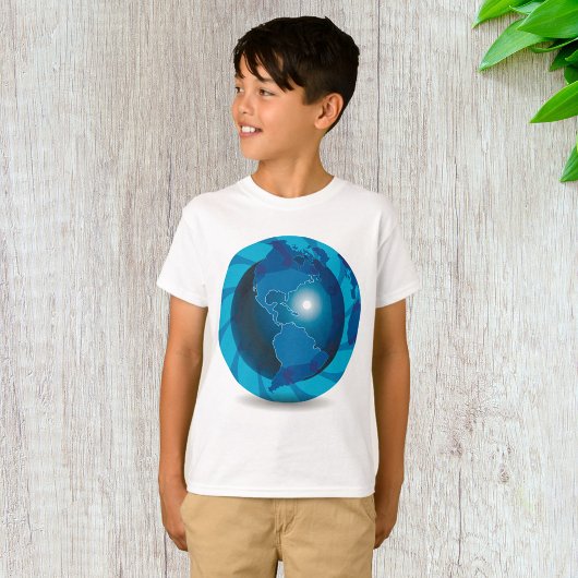 Blue Wereldbol Boys T-shirt