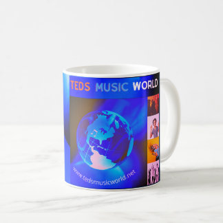 Blue Wereldbol Music World Coffee Mok