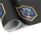 Blue Werewolf Paying A Golden Harp Cadeaupapier (Rol Hoek)