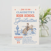 Blue Western Desert High School Afstuderen Kaart (Staand voorkant)