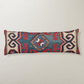 Blue Western Santa Fe Cowboy Style Lichaamskussen (Achterkant)